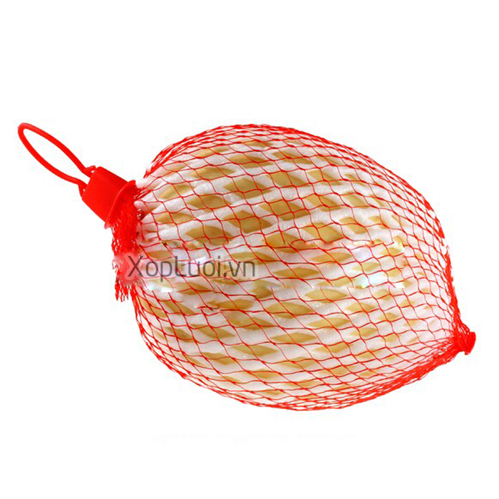 Túi lưới đóng hoa quả màu đỏ kèm móc khóa dài 40 cm
